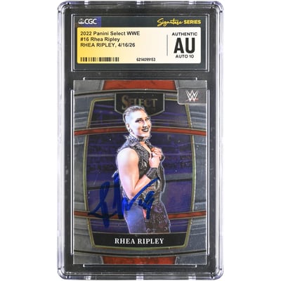 Rhea Ripley WWE Autographed 2022 Panini Select #16 CGC Fanatics Witnessed Authenticated AUTO 10 Card
