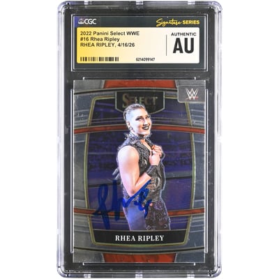 Rhea Ripley WWE Autographed 2022 Panini Select #16 CGC Fanatics Witnessed Authenticated Card