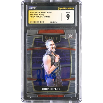 Rhea Ripley WWE Autographed 2022 Panini Select #16 CGC Fanatics Witnessed Authenticated MINT 9 Card