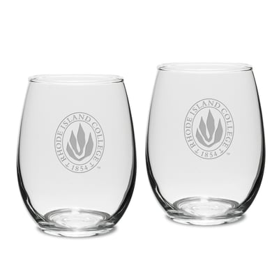 Rhode Island Anchormen Two-Piece 15oz. Stemless Wine Glass Set