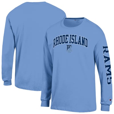 Rhode Island Rams Champion Arch Logo Long Sleeve T-Shirt - Light Blue