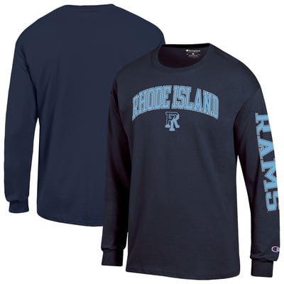 Rhode Island Rams Champion Arch Logo Long Sleeve T-Shirt - Navy