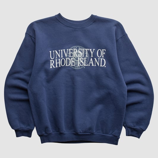 Rhode Island Rams Champion 2000s 1/2 Zip Sweatshirt - Navy - XS by Fanatics Real Vintage