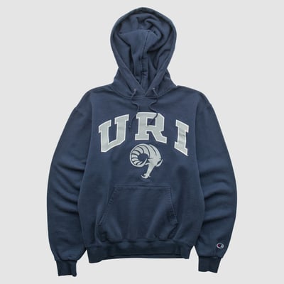Rhode Island Rams Champion 2000s Hooded Pullover Sweatshirt - Navy - XS by Fanatics Real Vintage