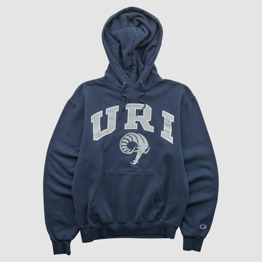 Rhode Island Rams Champion 2000s Hooded Pullover Sweatshirt - Navy - XS by Fanatics Real Vintage
