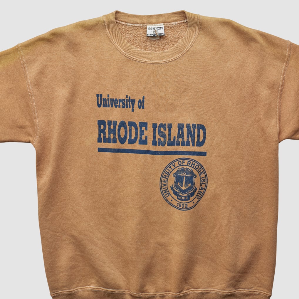 Rhode Island Rams Lee Apparel 90s Pullover Sweatshirt - Clay - S by Fanatics Real Vintage