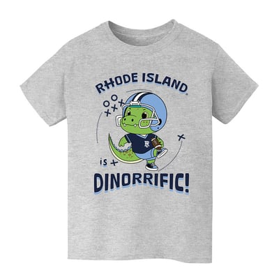 Rhode Island Rams Vive La Fete Youth Dinorrific T-Shirt - Gray