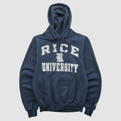 Rice Owls Champion 2000s Hooded Pullover Sweatshirt - Navy - XXS by Fanatics Real Vintage