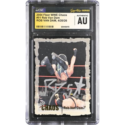Rob Van Dam WWE Autographed 2004 Fleer WWE Chaos #51 CGC Fanatics Witnessed Authenticated Card