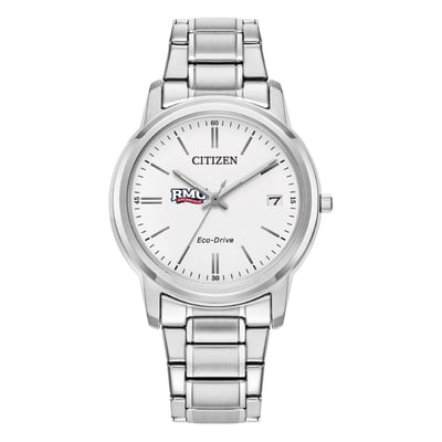  Robert Morris Colonials Citizen Watch Women's Eco-Drive White Dial Stainless Steel Watch - Silver