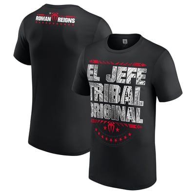 Roman Reigns WWE El Jefe Tribal Original T-Shirt - Black