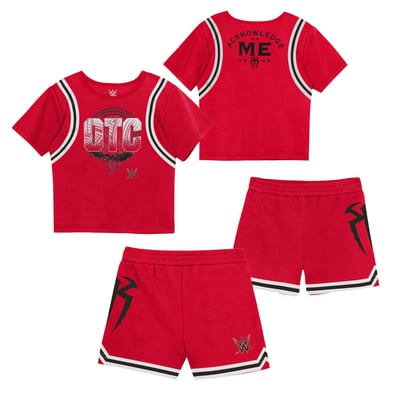  Roman Reigns Mitchell & Ness Toddler Play by Place Two-Pack T-Shirt & Shorts Set - Red