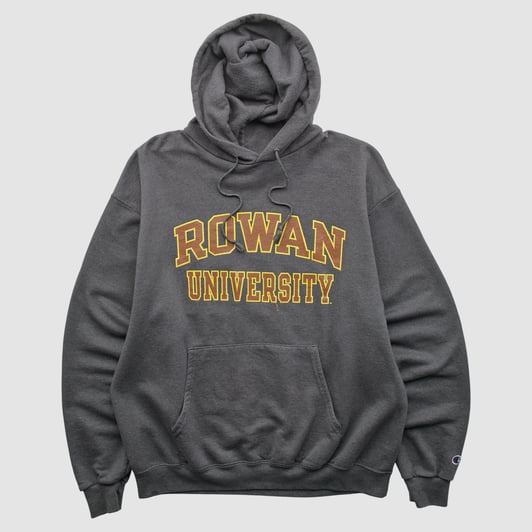 Rowan Profs Champion 2000s Hooded Pullover Sweatshirt - Dark Heather Gray - L by Fanatics Real Vintage