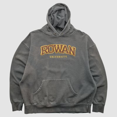 Rowan Profs Jansport 2000s Hooded Pullover Sweatshirt - Dark Heather Gray - XL by Fanatics Real Vintage