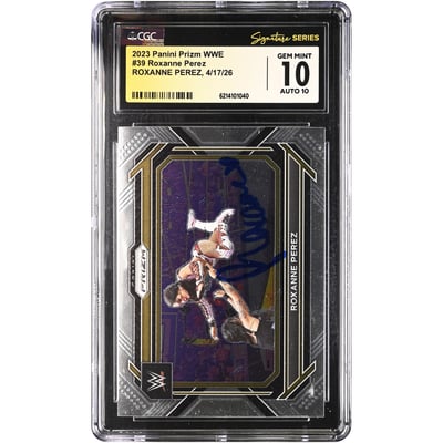 Roxanne Perez WWE Autographed 2023 Panini Prizm #39 CGC Fanatics Witnessed Authenticated 10/10 Card