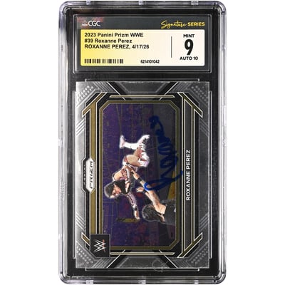 Roxanne Perez WWE Autographed 2023 Panini Prizm #39 CGC Fanatics Witnessed Authenticated 9/10 Card