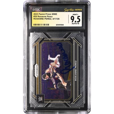 Roxanne Perez WWE Autographed 2023 Panini Prizm #39 CGC Fanatics Witnessed Authenticated 9.5/10 Card