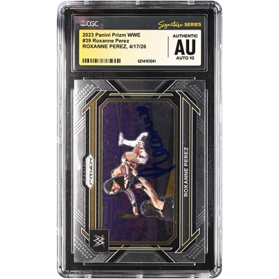 Roxanne Perez WWE Autographed 2023 Panini Prizm #39 CGC Fanatics Witnessed Authenticated AUTO 10 Card