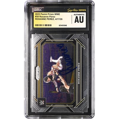 Roxanne Perez WWE Autographed 2023 Panini Prizm #39 CGC Fanatics Witnessed Authenticated Card