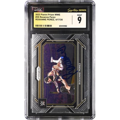 Roxanne Perez WWE Autographed 2023 Panini Prizm #39 CGC Fanatics Witnessed Authenticated MINT 9 Card
