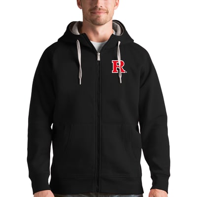 Rutgers Scarlet Knights Antigua Victory Full-Zip Hoodie - Black