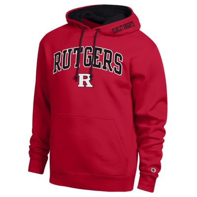  Rutgers Scarlet Knights Champion Arch Tackle Twill Hoodie - Scarlet
