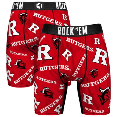  Rutgers Scarlet Knights Rock Em All Over Logo Boxer Briefs - Scarlet