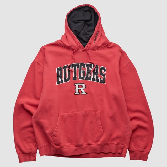 Rutgers Scarlet Knights Campus Heritage 2010s Hooded Pullover Sweatshirt - Red - L by Fanatics Real Vintage