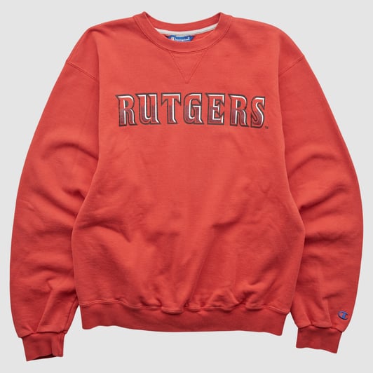 Rutgers Scarlet Knights Champion 2000s Pullover Sweatshirt - Red - S by Fanatics Real Vintage