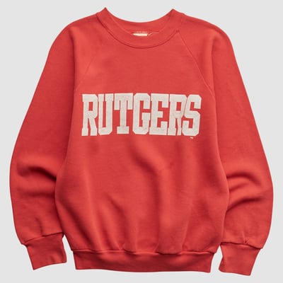 Rutgers Scarlet Knights Fruit of the Loom 80s Pullover Sweatshirt - Red - XXS by Fanatics Real Vintage