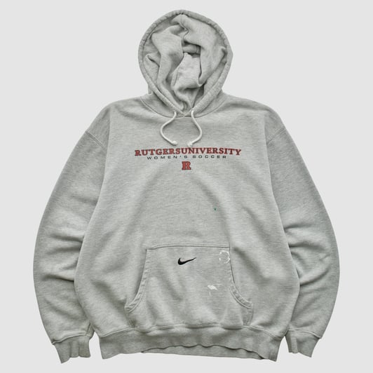 Rutgers Scarlet Knights Nike 2010s Hooded Pullover Sweatshirt - Gray - L by Fanatics Real Vintage