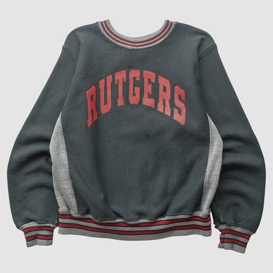 Rutgers Scarlet Knights North West Knitting Mills 90s Pullover Sweatshirt - Charcoal - M by Fanatics Real Vintage