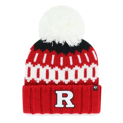 Rutgers Scarlet Knights '47 Unisex Seasonal Chainstitch Knit Hat with Pom - Scarlet