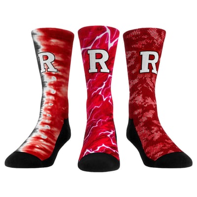 Rutgers Scarlet Knights Rock Em Unisex Three-Piece Team Tones Crew Socks Set