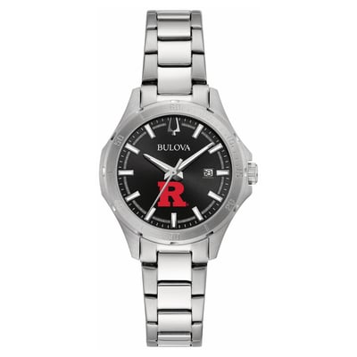 Rutgers Scarlet Knights Bulova Women's Stainless Steel Sport Classic Watch - Black