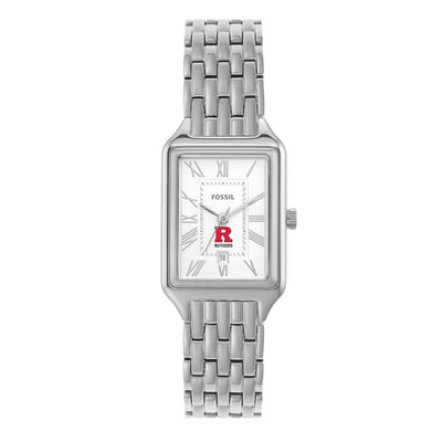 Rutgers Scarlet Knights Fossil Women's Raquel Three-Hand Date Stainless Steel Watch