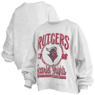 Rutgers Scarlet Knights Pressbox Women's Oversized Bravo Melange Janise Sweatshirt - Heather Gray