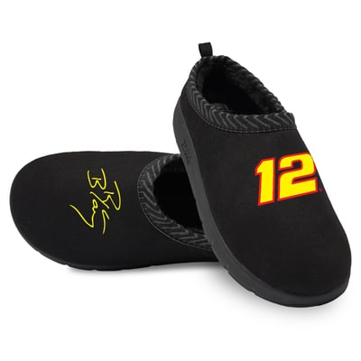 Ryan Blaney ISlide Unisex Number & Signature Mission Slippers - Black