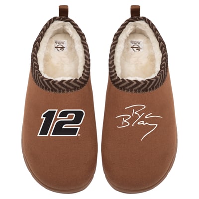 Ryan Blaney ISlide Unisex Number & Signature Mission Slippers - Brown
