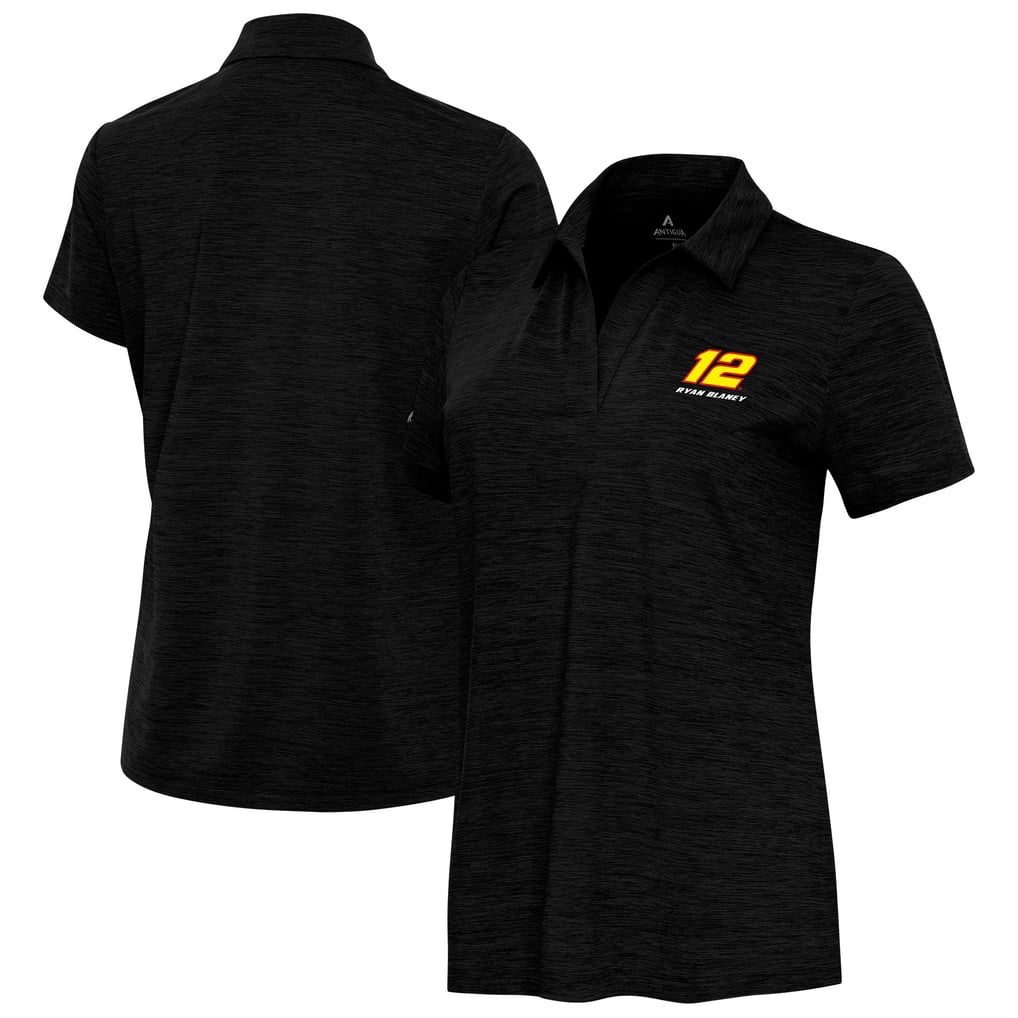 Ryan Blaney Antigua Women's Layout V-Neck Polo - Heather Black
