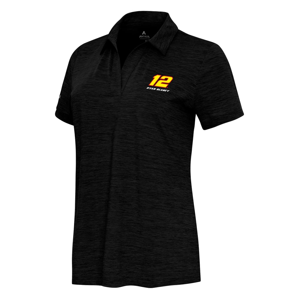 Ryan Blaney Antigua Women's Layout V-Neck Polo - Heather Black