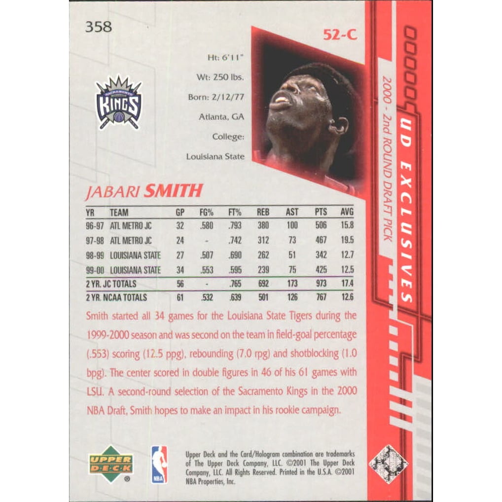 2000-01 Upper Deck Silver #358 Jabari Smith