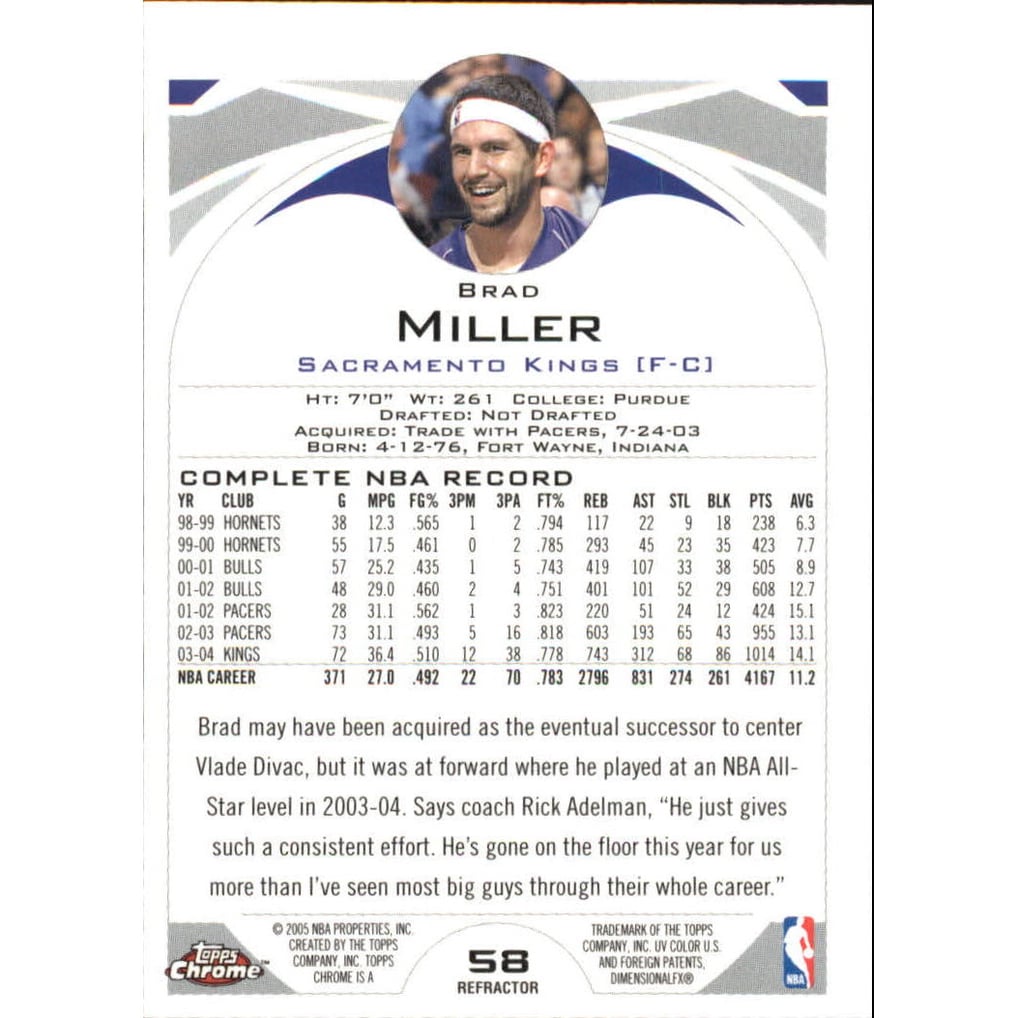 2004-05 Topps Chrome Refractors #58 Brad Miller