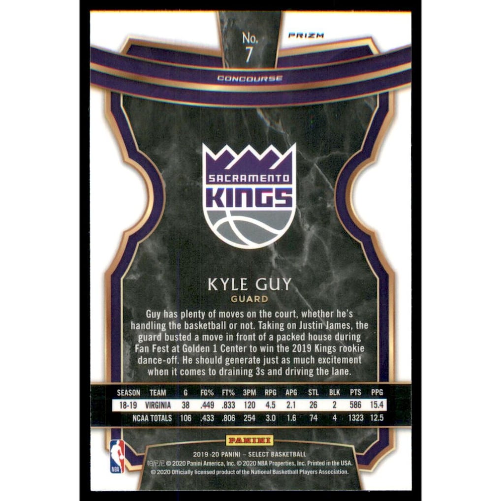 2019-20 Select Prizms Tri Color #7 Kyle Guy