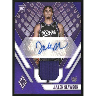 2023-24 Panini Phoenix Rookie Jersey Autographs Purple #7 Jalen Slawson