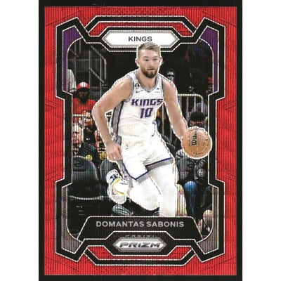 2023-24 Panini Prizm Prizms Ruby Wave #45 Domantas Sabonis
