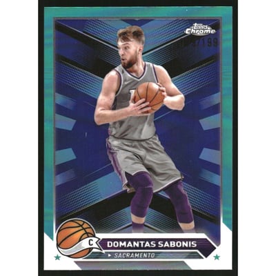 2023-24 Topps Chrome Aqua Refractors #10 Domantas Sabonis