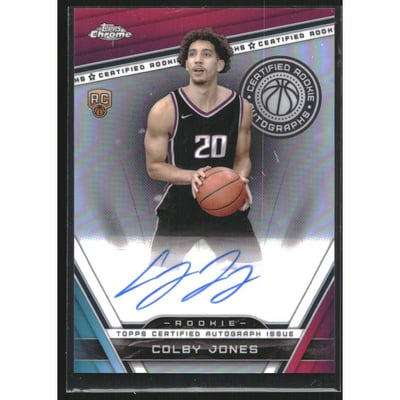 2023-24 Topps Chrome Rookie Autographs Refractors #CRACJ Colby Jones