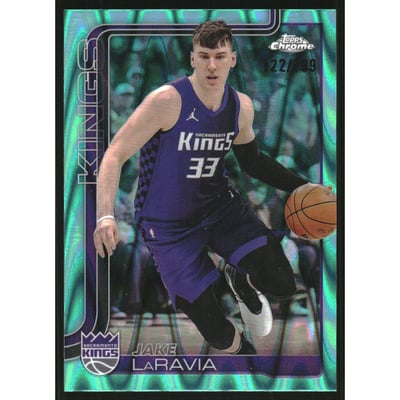 2025-26 Topps Chrome RayWave Aqua Refractors #230 Jake LaRavia