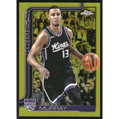 2025-26 Topps Chrome Yellow Refractors #227 Keegan Murray